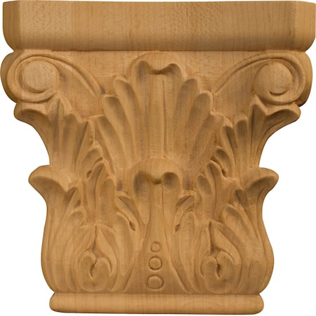 6 X 6 X 1 1/2 Corinthian Half Capital In Hard Maple